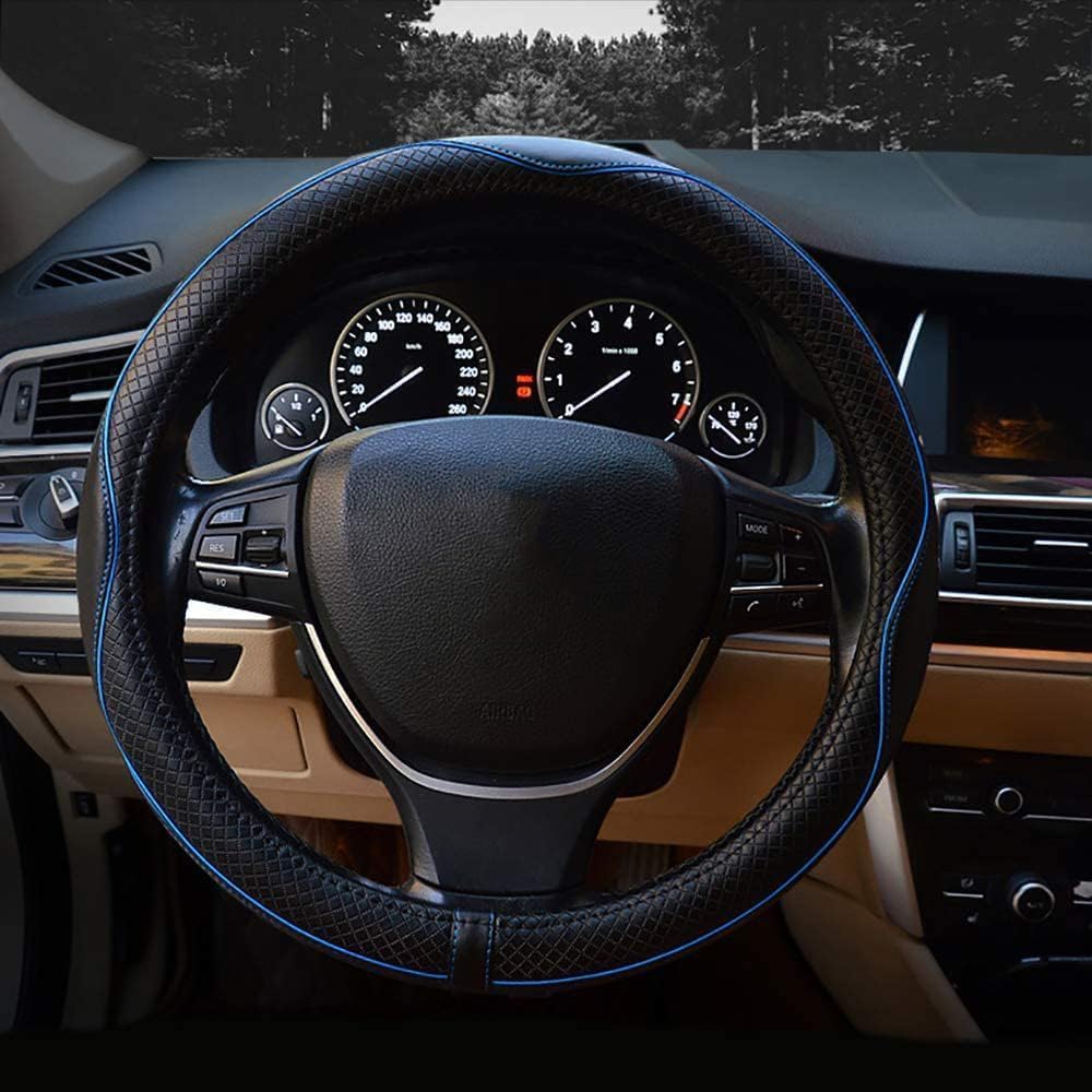 Steering Wheel Cover, Size S, for Kei Cars, Made of Genuine Leather, Stylish Steering Cover for Regular Cars, 3D Grip Anti-Slip, Great Touch Feel, Breathable, Antibacterial and Odor-Resistant