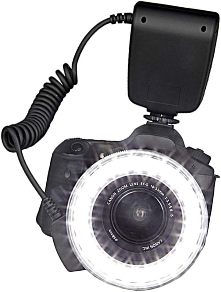 B Baosity Macro Ring Light with 8x Adapter Ring LED Flash Light for Canon Nikon Olympus Panasonic