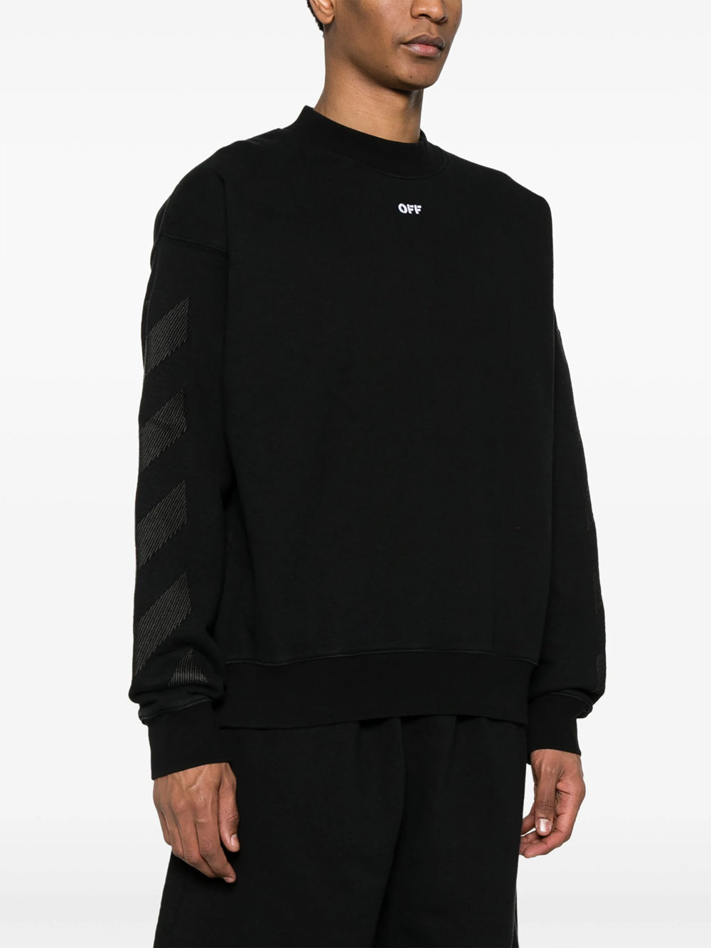 Off Off White Diagonal Striped Sweatshirt - Image 4