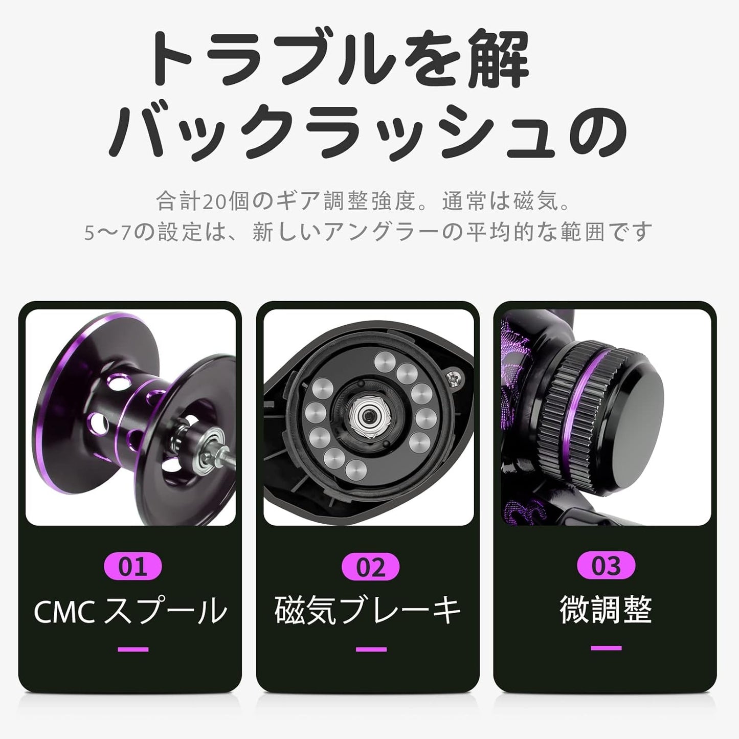 HAUT TON Snow Daemon Baitcasting Fishing Reel Beginner Edition Baitcaster Reel 17.64lb Max Drag 7.2:1 Gear Ratio 4+1BB Carbon Fiber Frame