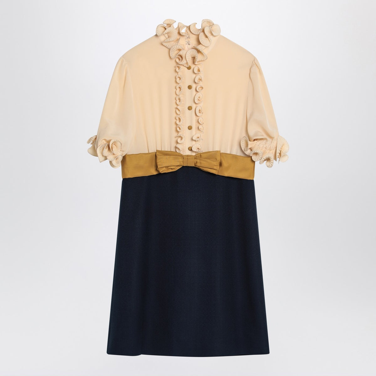 Valentino バレンティーノのミニドレスとシルクのフリルと弓 - Image 4