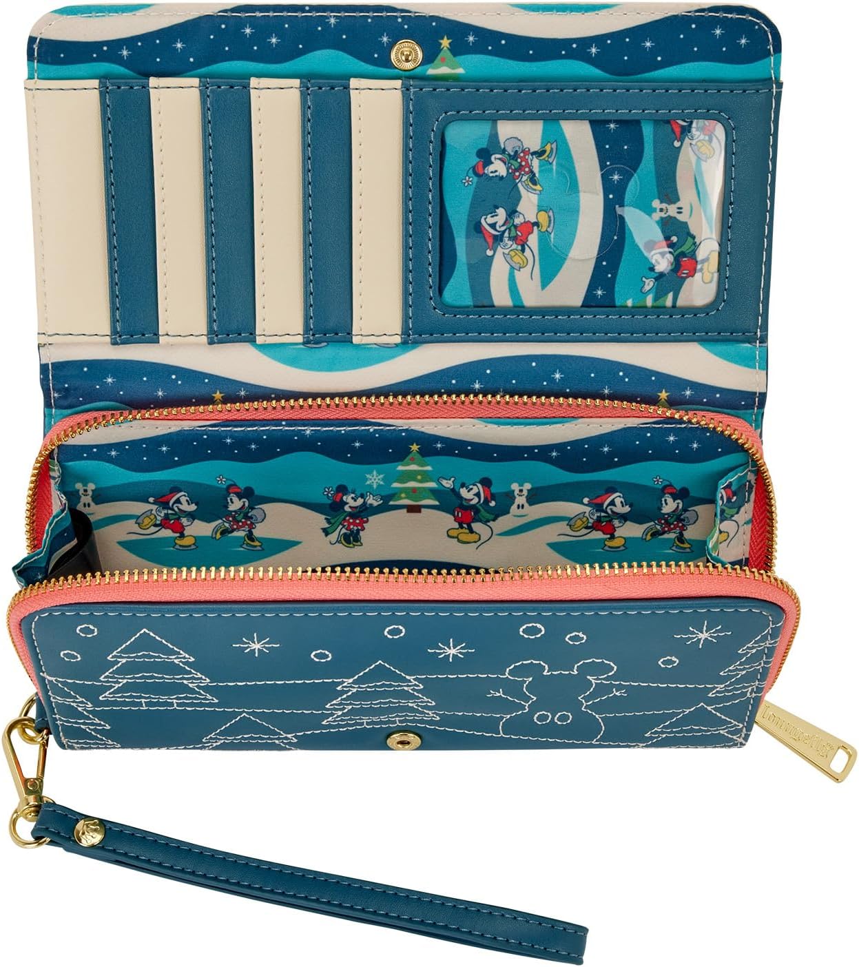 Loungefly Disney Mickey y Minnie Vacaciones Cartera con solapa