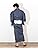 Kyoetsu Men's Yukata Set, Men's, Black, Navy, Stylish, 4-piece Set