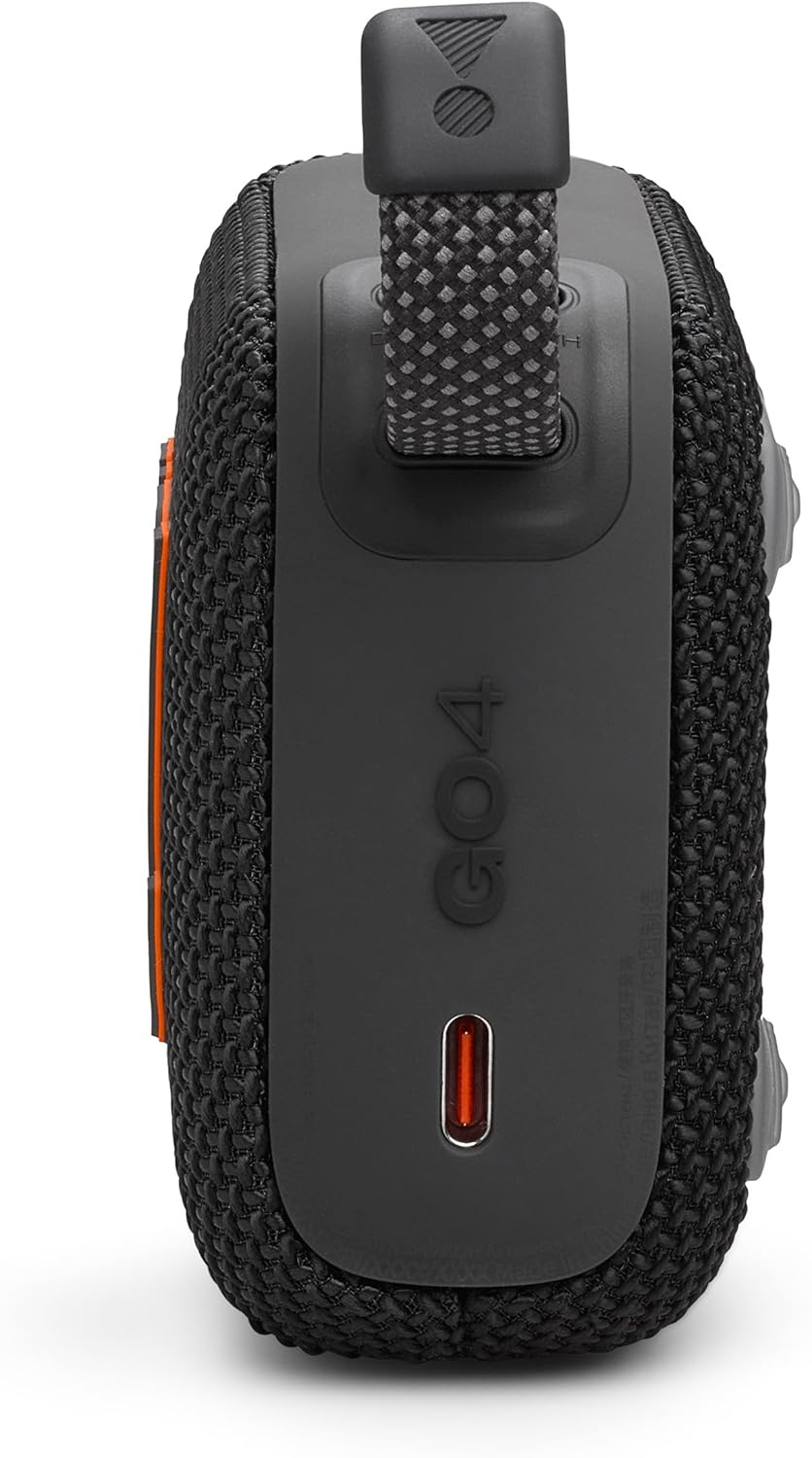 JBL GO 4 Bluetooth Speaker, USB-C Charging/IP67 Dustproof and Waterproof/App Compatible/Passive Radiator/Portable/Black JBLGO4BLK