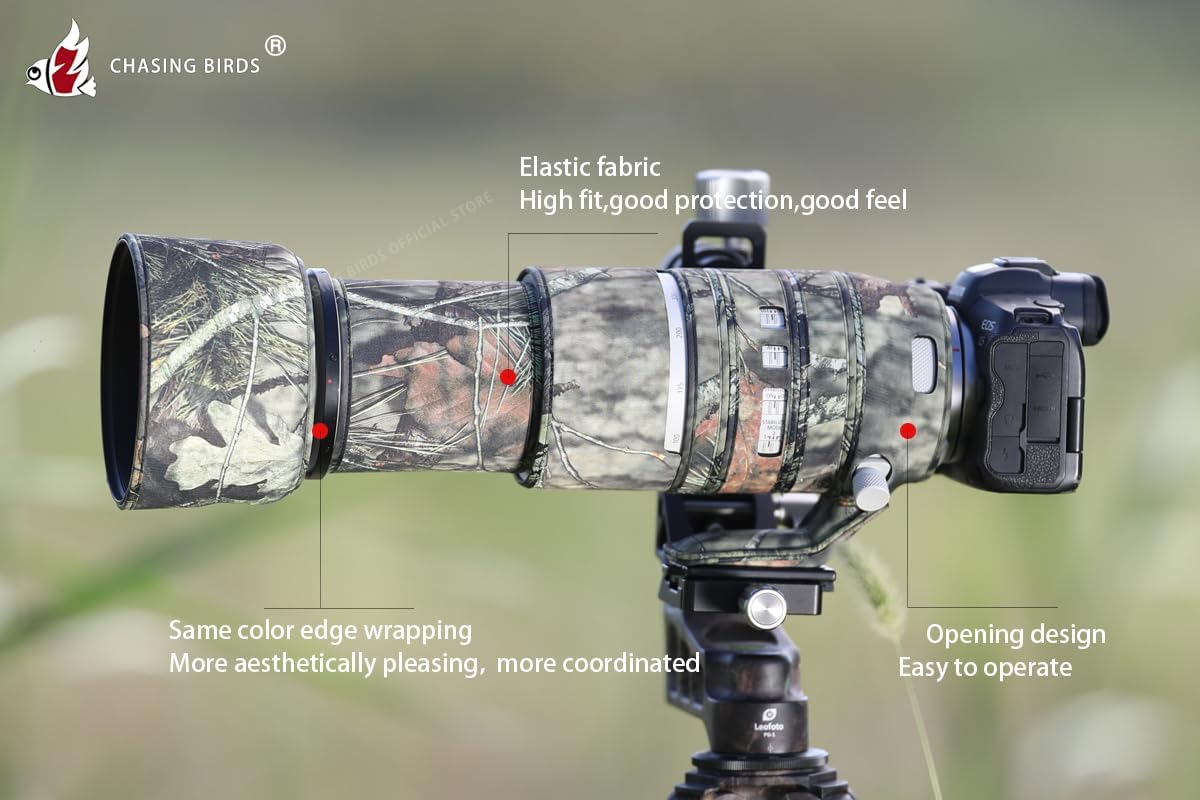 CHASING BIRDS Camouflage Waterproof Lens Coat for CANON RF 100-500mm F4.5-7.1 L IS USM Rainproof Lens Protective Cover (ASI)