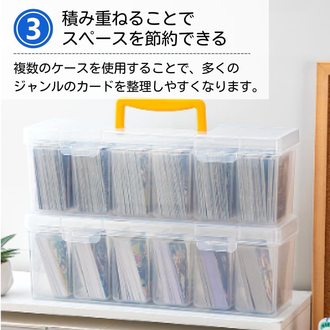 ateena Card Case, Trading Card, Pokemon Card Case, Trading Card Case, Pokémon Card Storage, Large Capacity, Box PSA, Storage Box, B (Clear)