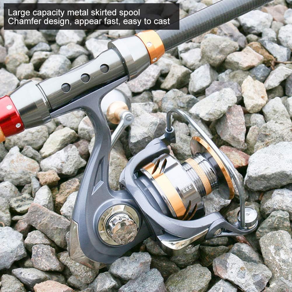 Spinning Reel Fishing Reel 2BB AR5000 Metal Fishing Gear Left/Right Interchangeable Adjustable for River, Lake, Sea, Reservoir