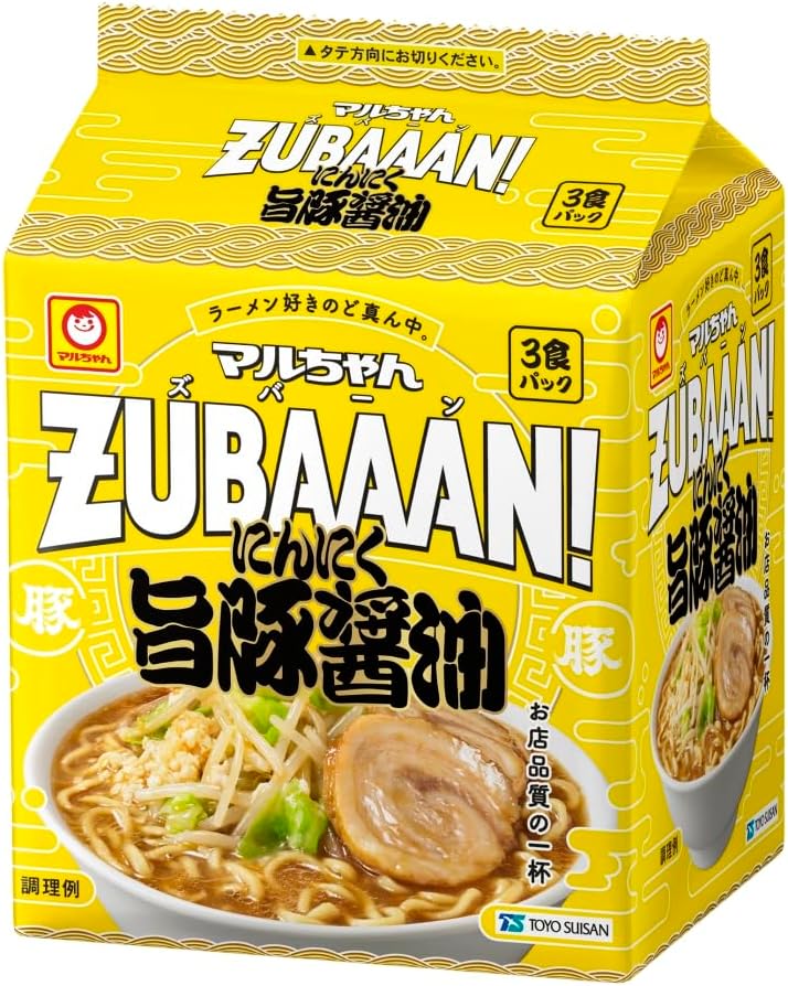 Maruchan Zubaan! Zubaan! Set of 6, 3 Servings Pack (18 servings), Rich Back Fat Soy Sauce x 1, Rich Miso x 1, Garlic Flavored Pork Sauce x 1, Yokohama Soy Sauce Pork Bone x 1, Yokohama Ikei Soy Sauce