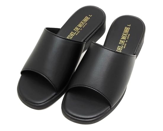 Women's Sandals Made in Japan Plain Open Toe Low Heel Black