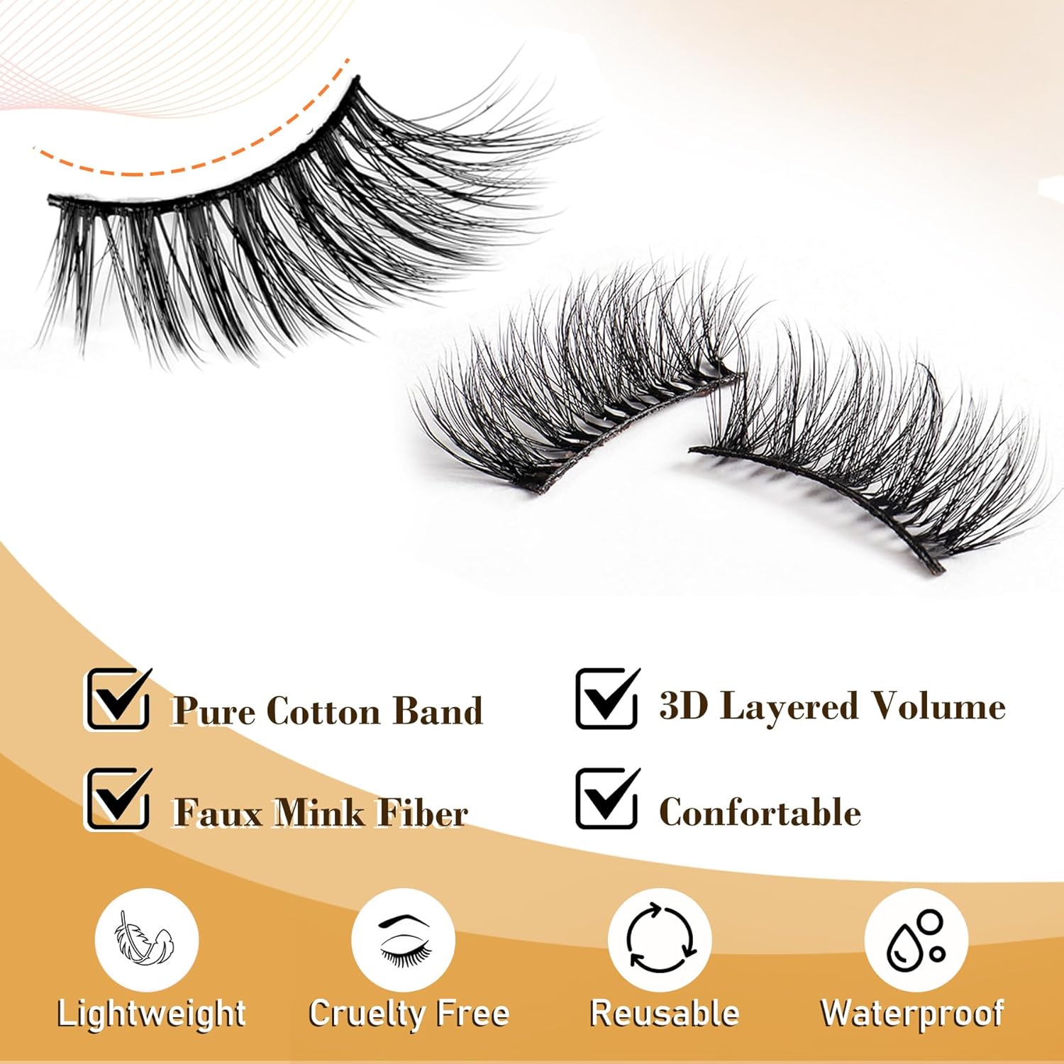 TORMEN Eyelashes Half Eyelashes 10 Sets,3D Eyelashes Handmade Set,Half Eyelashes Transparent Cat Eye Natural Short Eyelashes Mink Eyelashes (Hybrid)