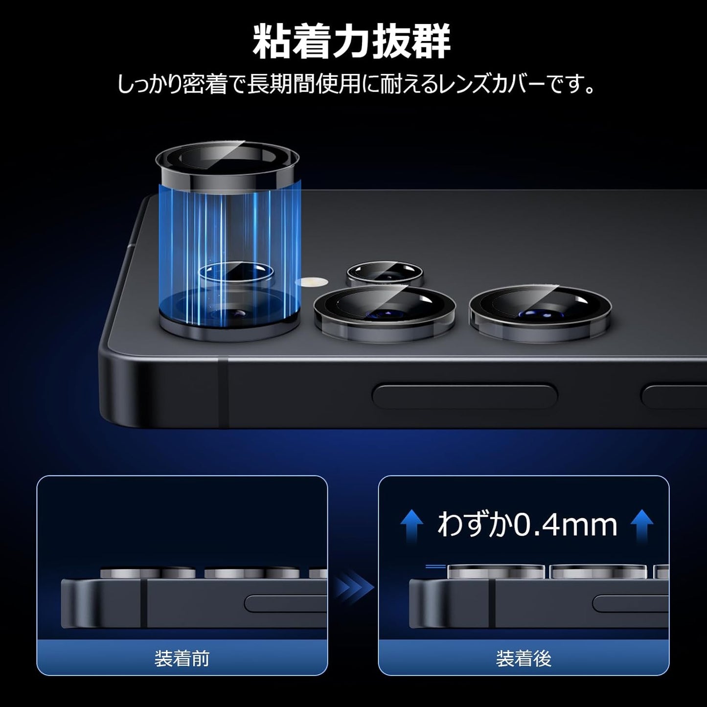 Podick Lens Cover for Galaxy S25 Ultra Camera Film 9H Tempered Glass Aluminum Alloy High Transmittance Galaxy S25 Ultra Camera Protection Anti-Scratch Shockproof Black Edge Over Exposure Anti-Shatter