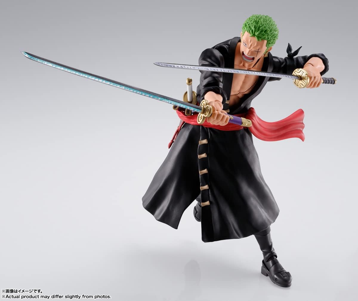 BANDAI SPIRITS S.H. Figuarts ONE PIECE Roronoa Zoro - Onigashima Invasion - Approx. 5.9 inches (150 mm), ABS & PVC, Pre-painted Action Figure