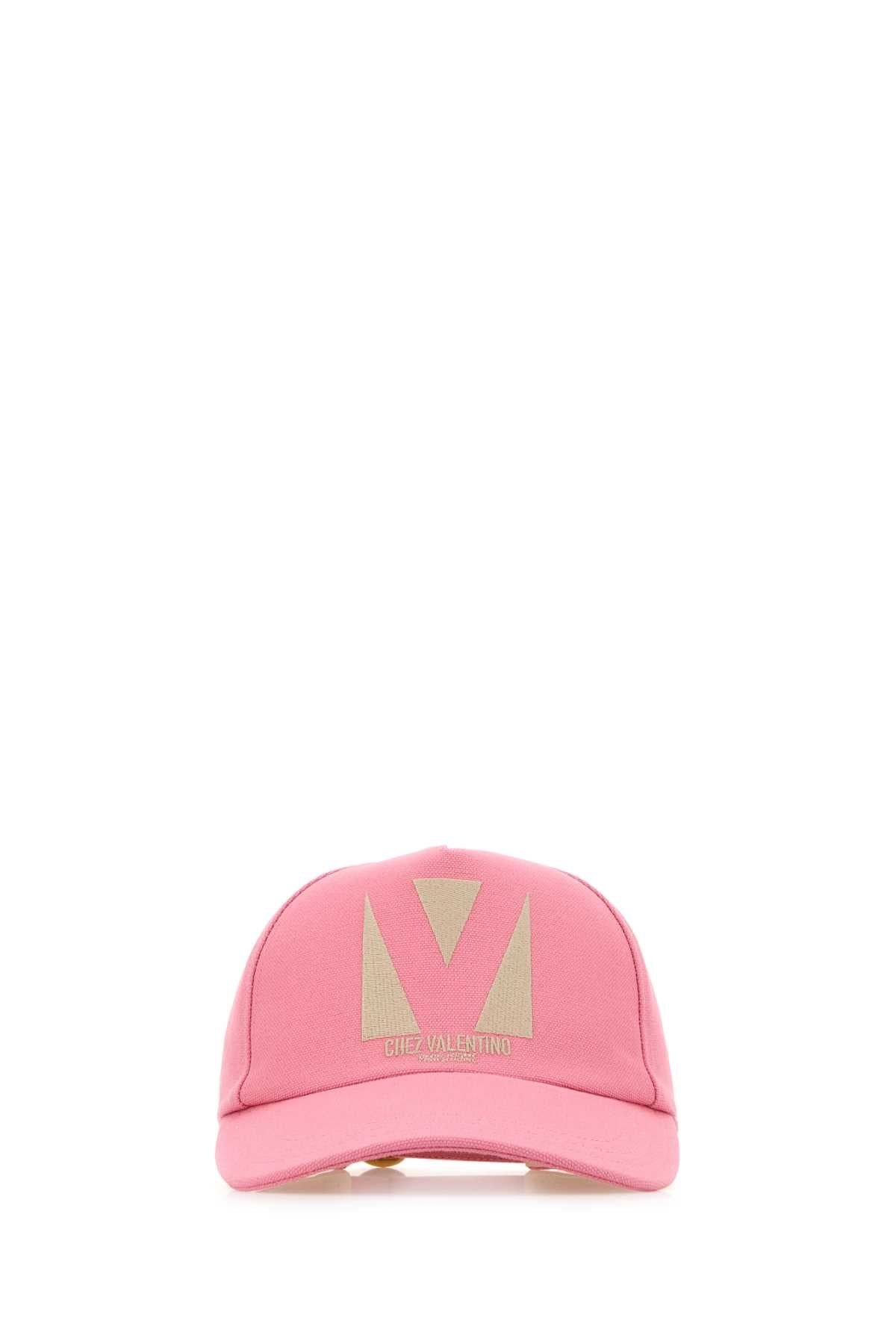 Valentino ヴァレンティーノガラヴァニピンクコットン野球帽 - Image 4