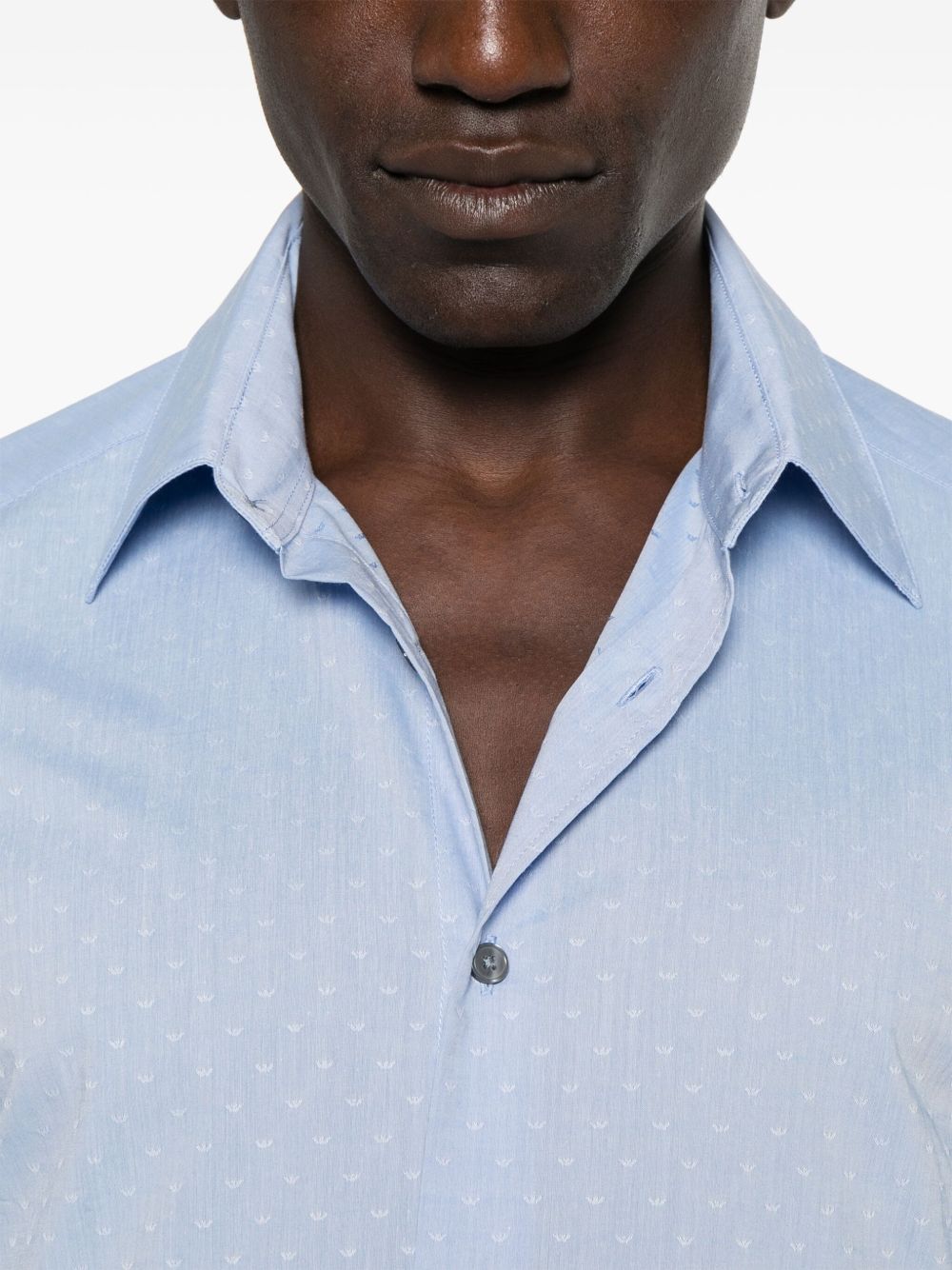 Emporio エンポリオ・アルマーニ全面ロゴコットンシャツ - Image 4