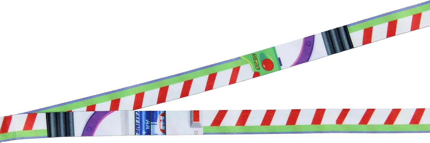 Disney Toy Story Buzz Lightyear Space Ranger - Cordón desmontable con soporte para tarjeta de identificación y dije de goma para nave espacial de 2 pulgadas