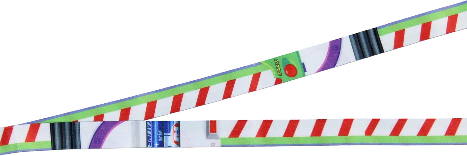 Disney Toy Story Buzz Lightyear Space Ranger - Cordón desmontable con soporte para tarjeta de identificación y dije de goma para nave espacial de 2 pulgadas