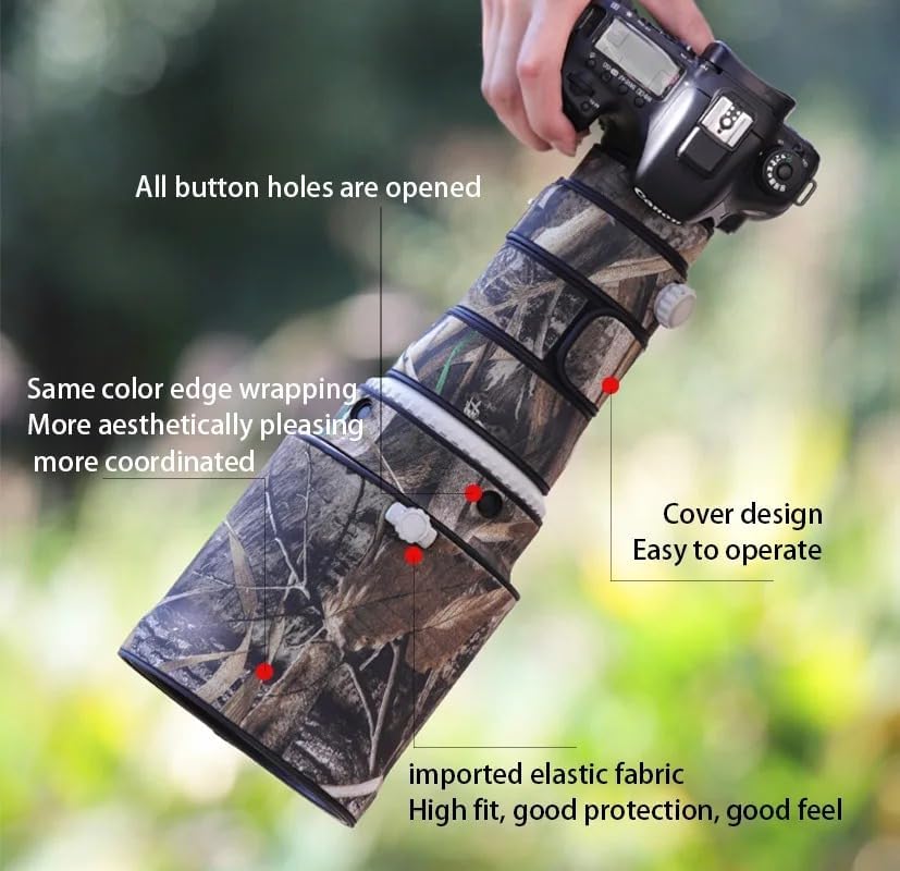 CHASING BIRDS Camouflage Waterproof Lens Coat for CANON EF 400mm F4 DO IS II USM Rainproof Lens Protective Cover (Including Aoba, 1.4X III Teleconverter)