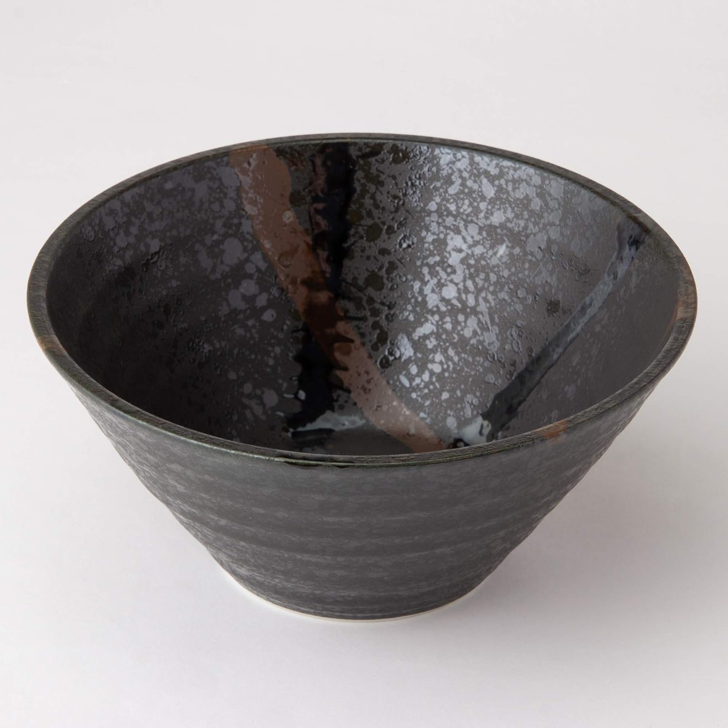 Minoyaki Ramen Bowl / Donburi Bowl Splatted Perpendicular Bowl