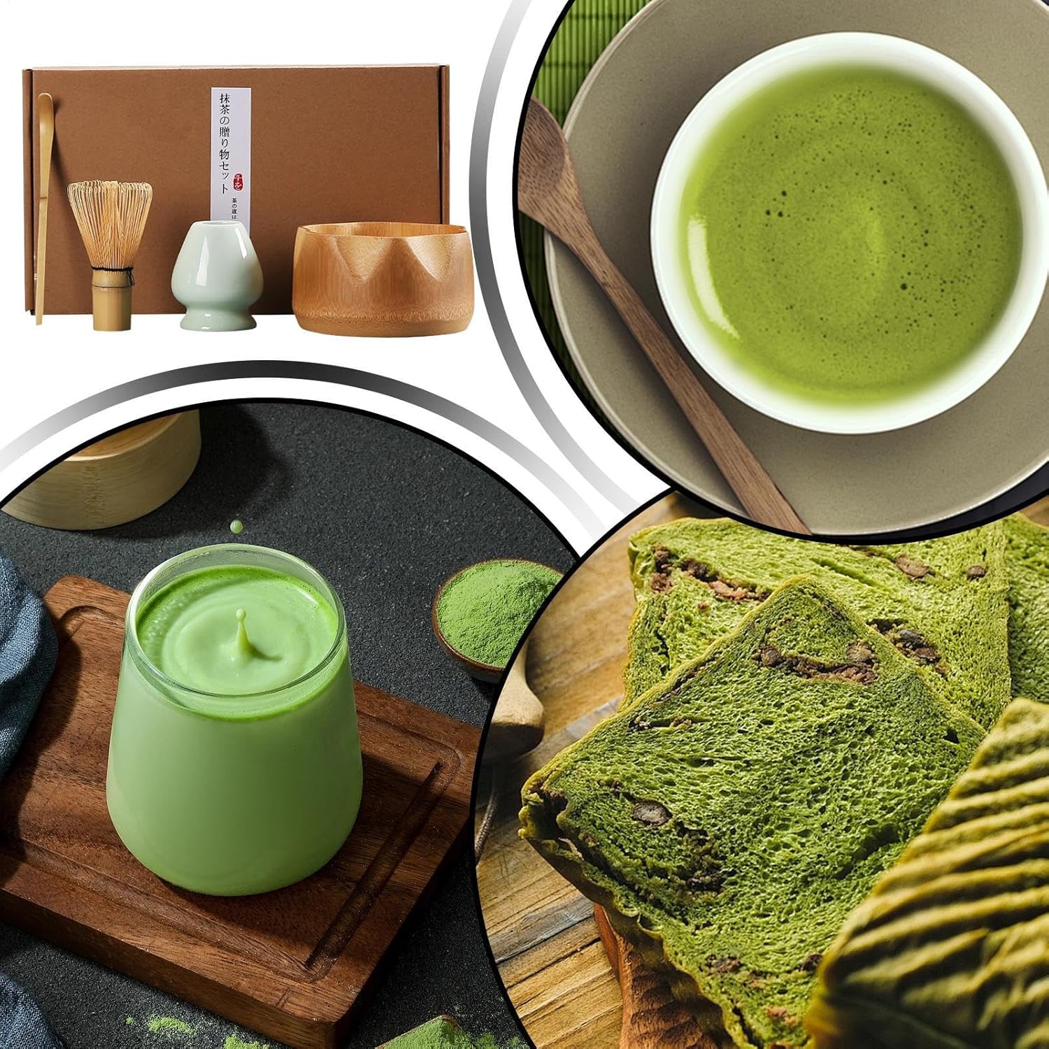 抹茶点てキット,4点セット 日本茶道具,抹茶点て道具 | 女性向け 家庭用茶道 朝食 コーヒー ラテ ミルク用