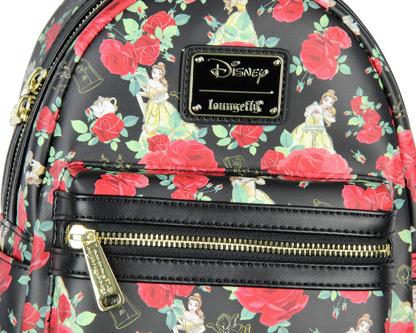 Loungefly Disney La Bella y la Bestia Belle Roses Mini Mochila
