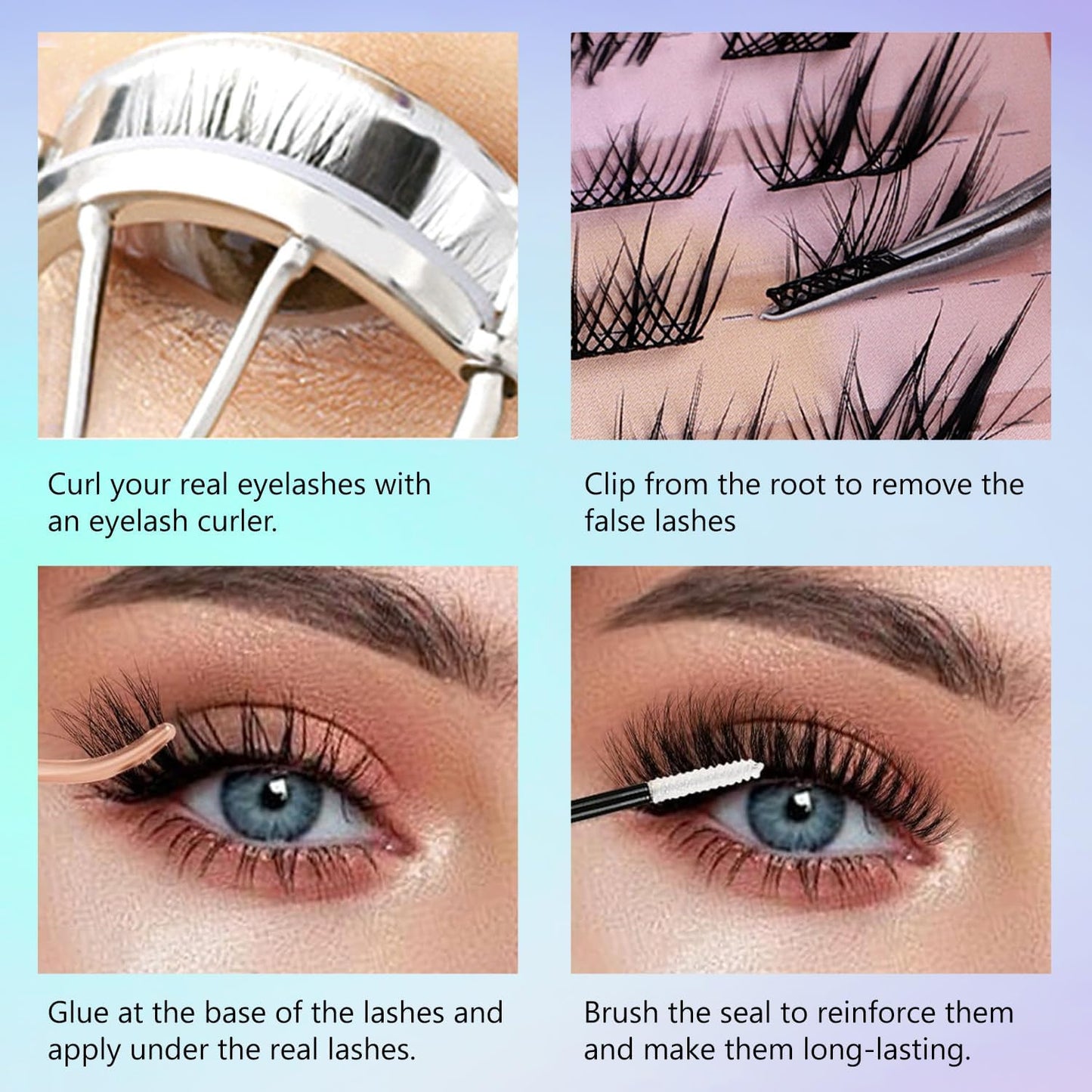 TORMEN Segment Self-Adhesive Eyelashes 60 Lashes No Glue Needed, Naturally Flexible Single Eyelashes Can Be Repeated DIY Eyelash Extension, 3-5 Segment Cut, Flexible Shaping (Mantou)
