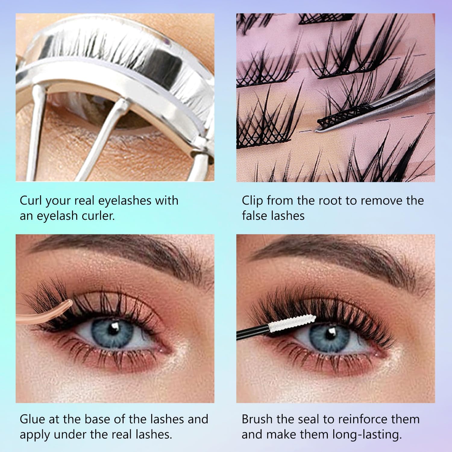 TORMEN Segment Self-Adhesive Eyelashes 60 Lashes No Glue Needed, Naturally Flexible Single Eyelashes Can Be Repeated DIY Eyelash Extension, 3-5 Segment Cut, Flexible Shaping (Mantou)