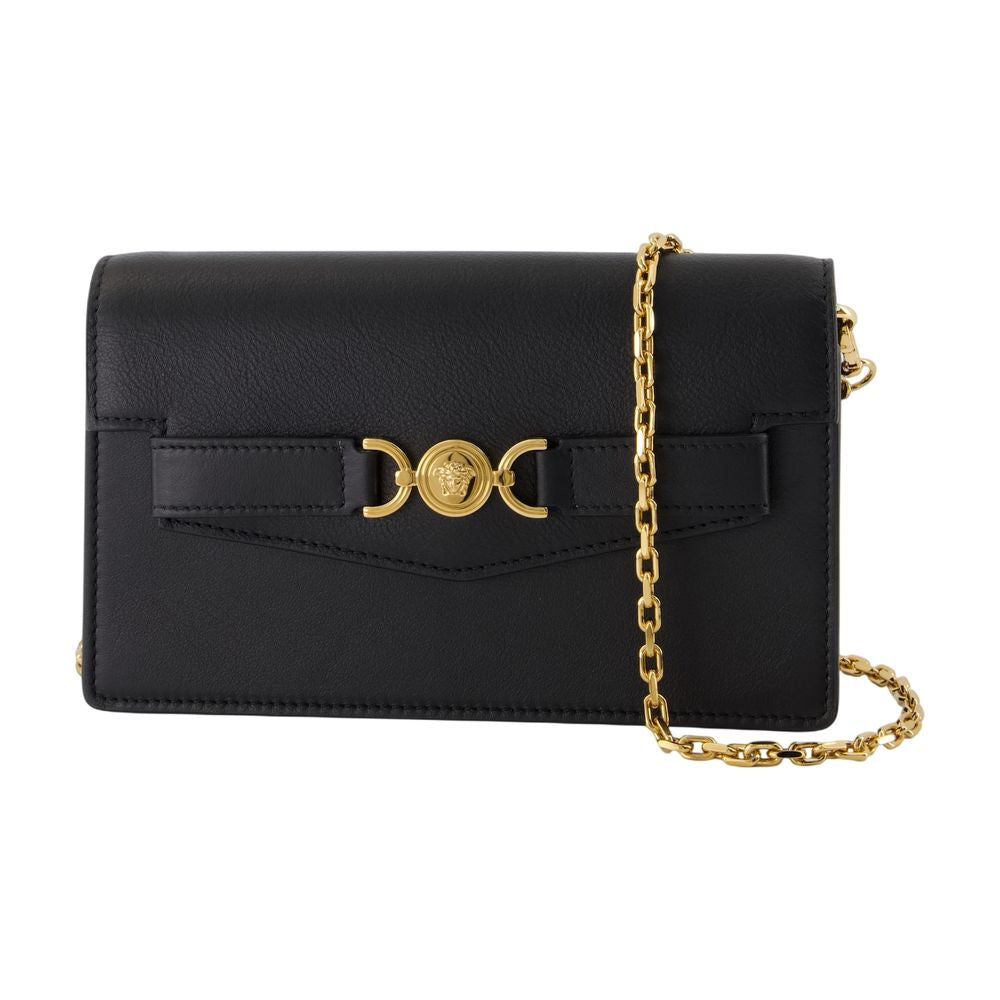 Versace チェーンヴェルサーチレザーブラックの財布 - Image 4