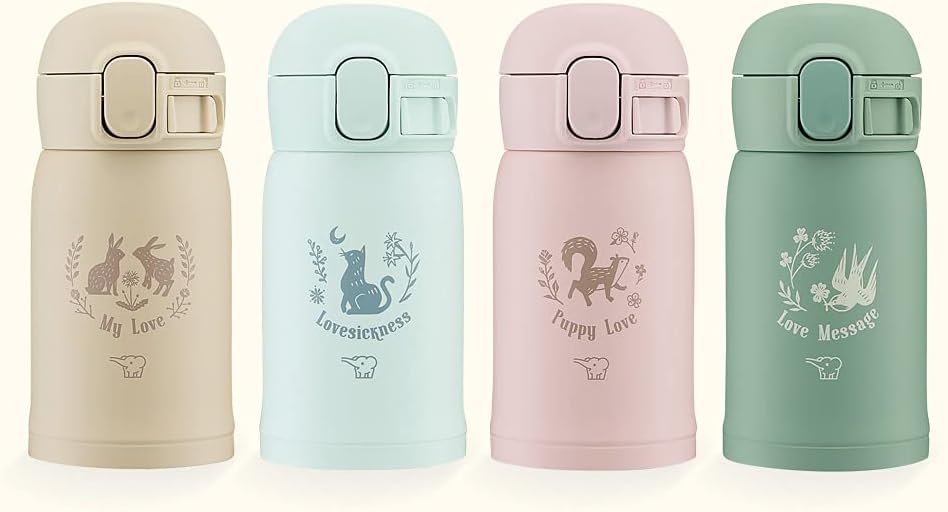 Zojirushi SM-WP24-GM Water Bottle, One-Touch Stainless Mug, Seamless, 0.063 gal (0.24 L), Watery Green
