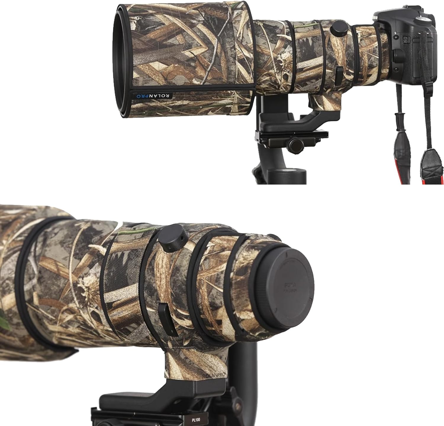 Rolanpro Lens Cover, Camouflage Coat for Telephoto Lens Compatible with SIGMA 500mm F/4 DG OS HSM Sports, Triple Layer Protection, Dead Tree Camo, Modern