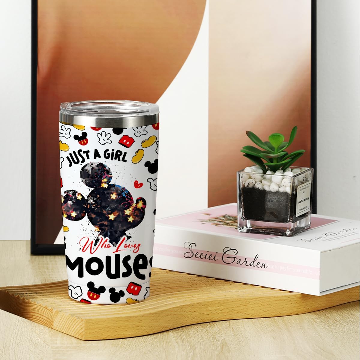 Inspired Cartoon Mouse - Taza de café mágica para amantes del ratón, regalos temáticos de animales para mujeres, niñas, sobrinas, amistad, cumpleaños, Navidad, 20 onzas, taza térmica de viaje de acero inoxidable con aislamiento