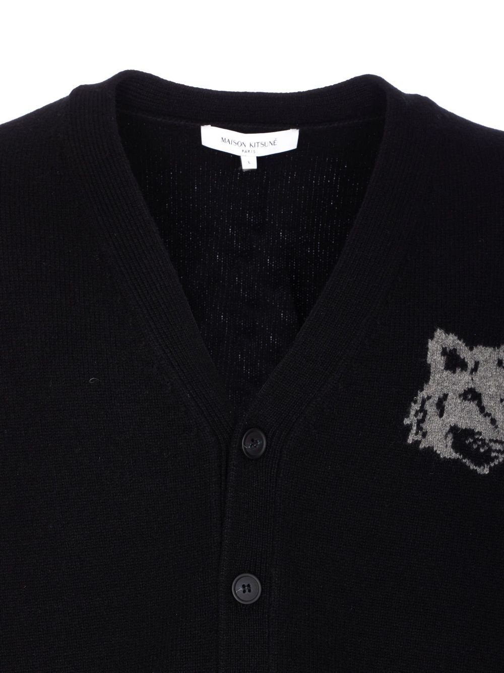 Maison Maison Kitsune' ウール V ネック カーディガン - Image 4