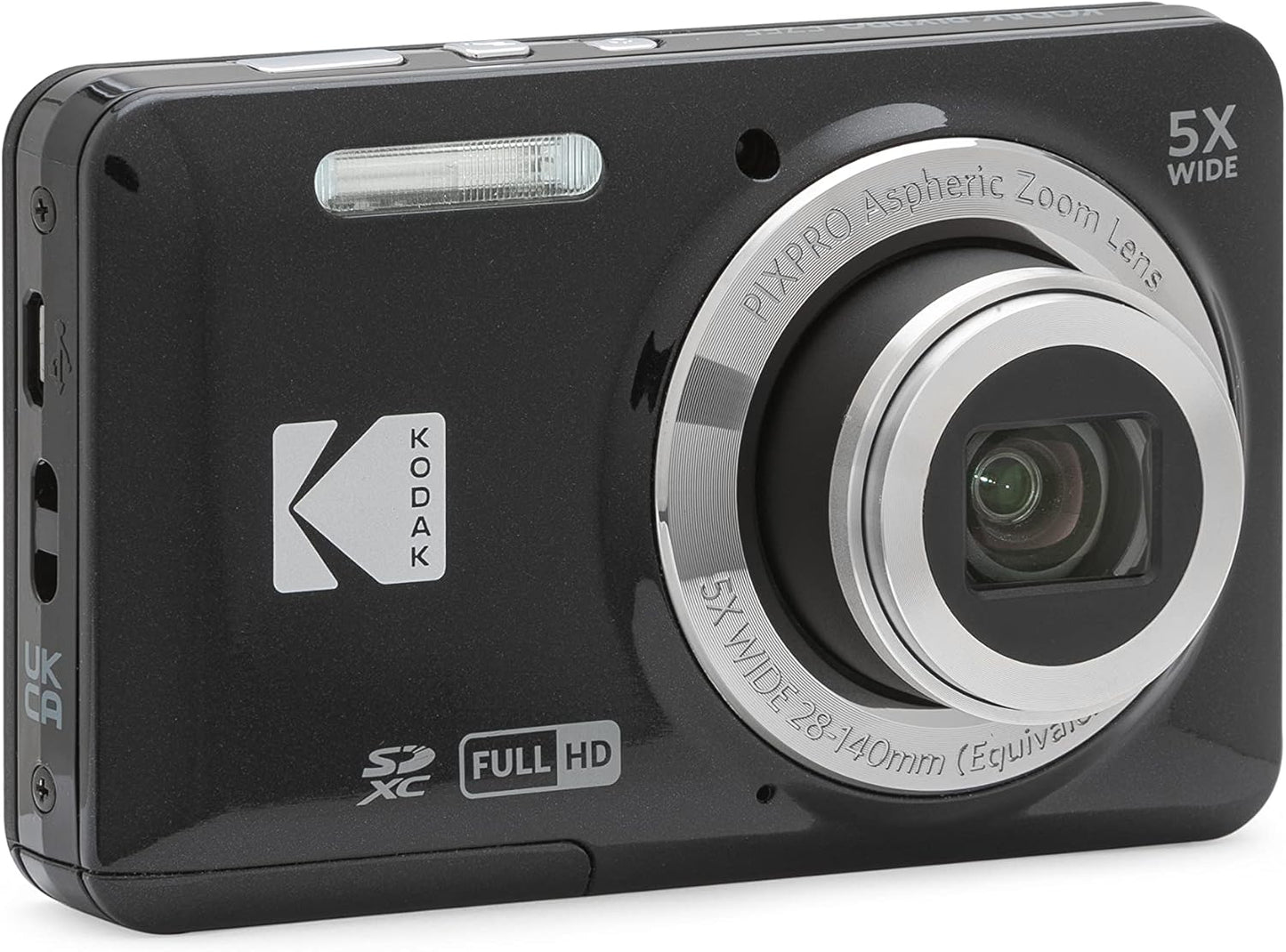 KODAK PIXPRO Easy to Use Zoom, FZ55-BK 16MP Digital Camera, 5x Optical Zoom, Wide Angle, 28mm 2.7-inch LCD Screen (Black)