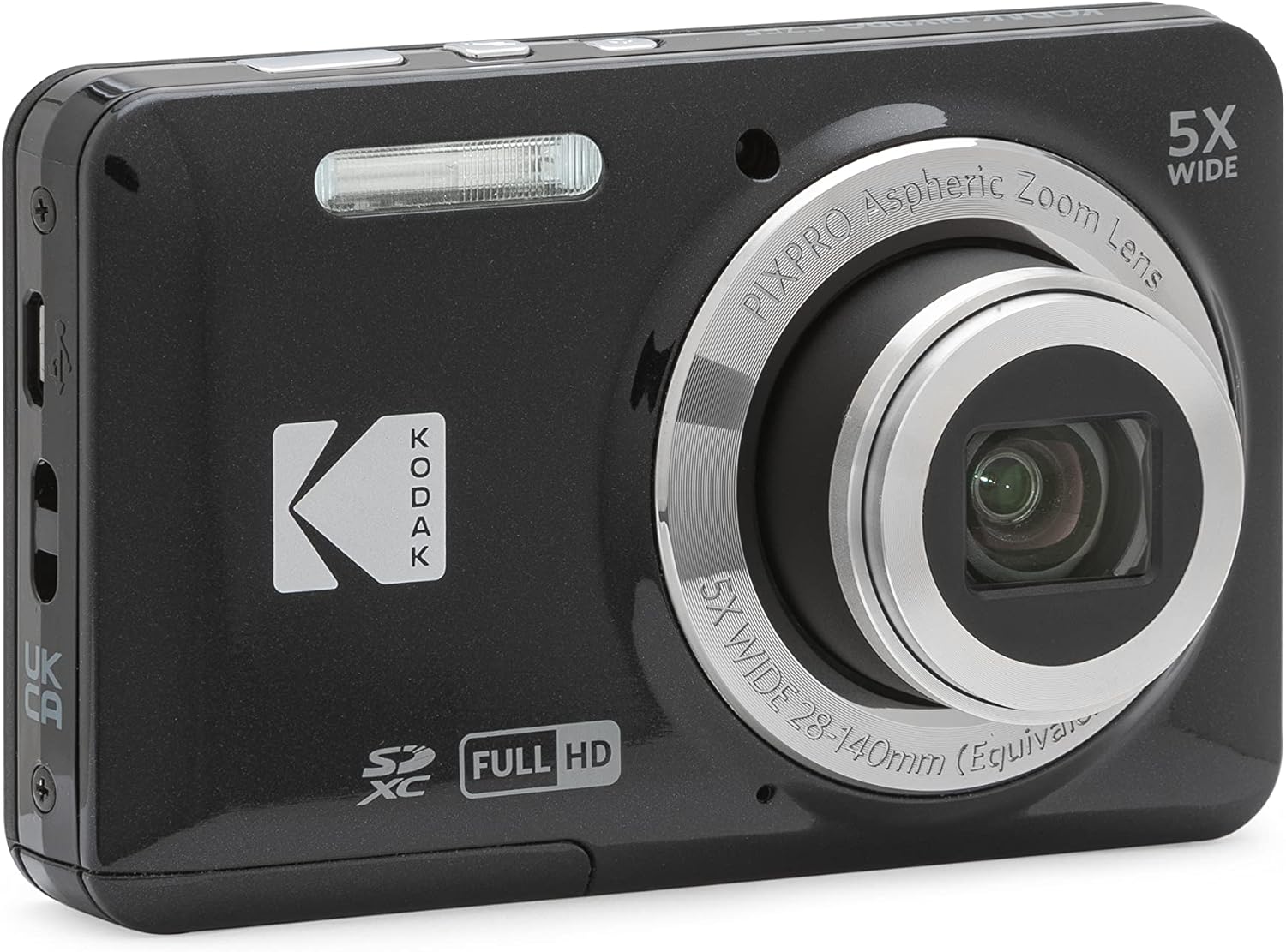 KODAK PIXPRO Easy to Use Zoom, FZ55-BK 16MP Digital Camera, 5x Optical Zoom, Wide Angle, 28mm 2.7-inch LCD Screen (Black)