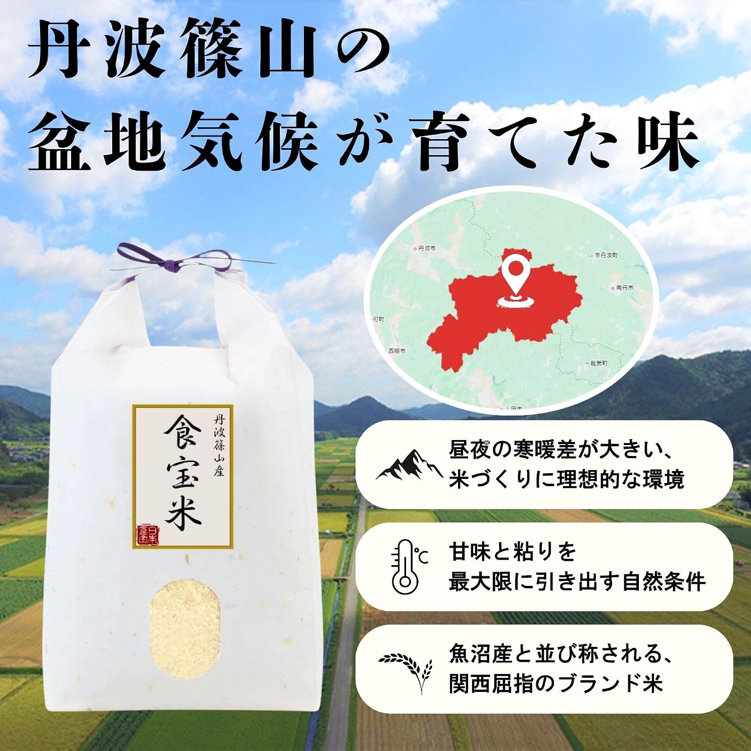 Denba Shinoyama Food Treasure Rice Produced in Hyogo Prefecture, Koshihikari Gift, Japanese Treasure 4.4 lbs (2 kg), Produced in Reiwa 7 Year | Rare Rice with 6 Years Continuous Special A Rating: