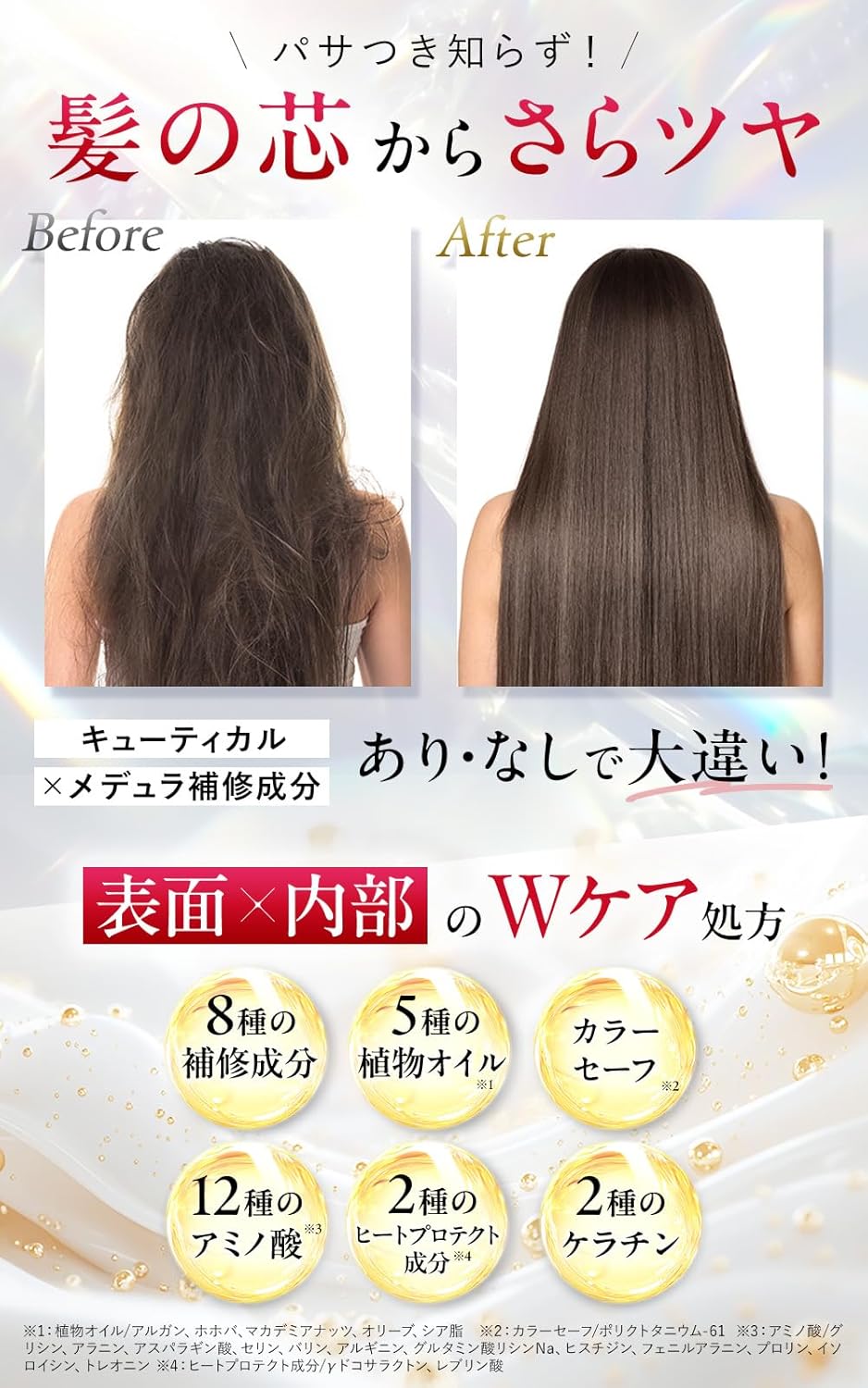 Luster Repair Serum, Hair Milk Treatment, Non-Washing, Keratin, Emulsion Hair Milk, Hair Pack, Damage Care, Hair Mask, Unpleasant Treatment, Large Capacity, 3.4 fl oz (100 ml)