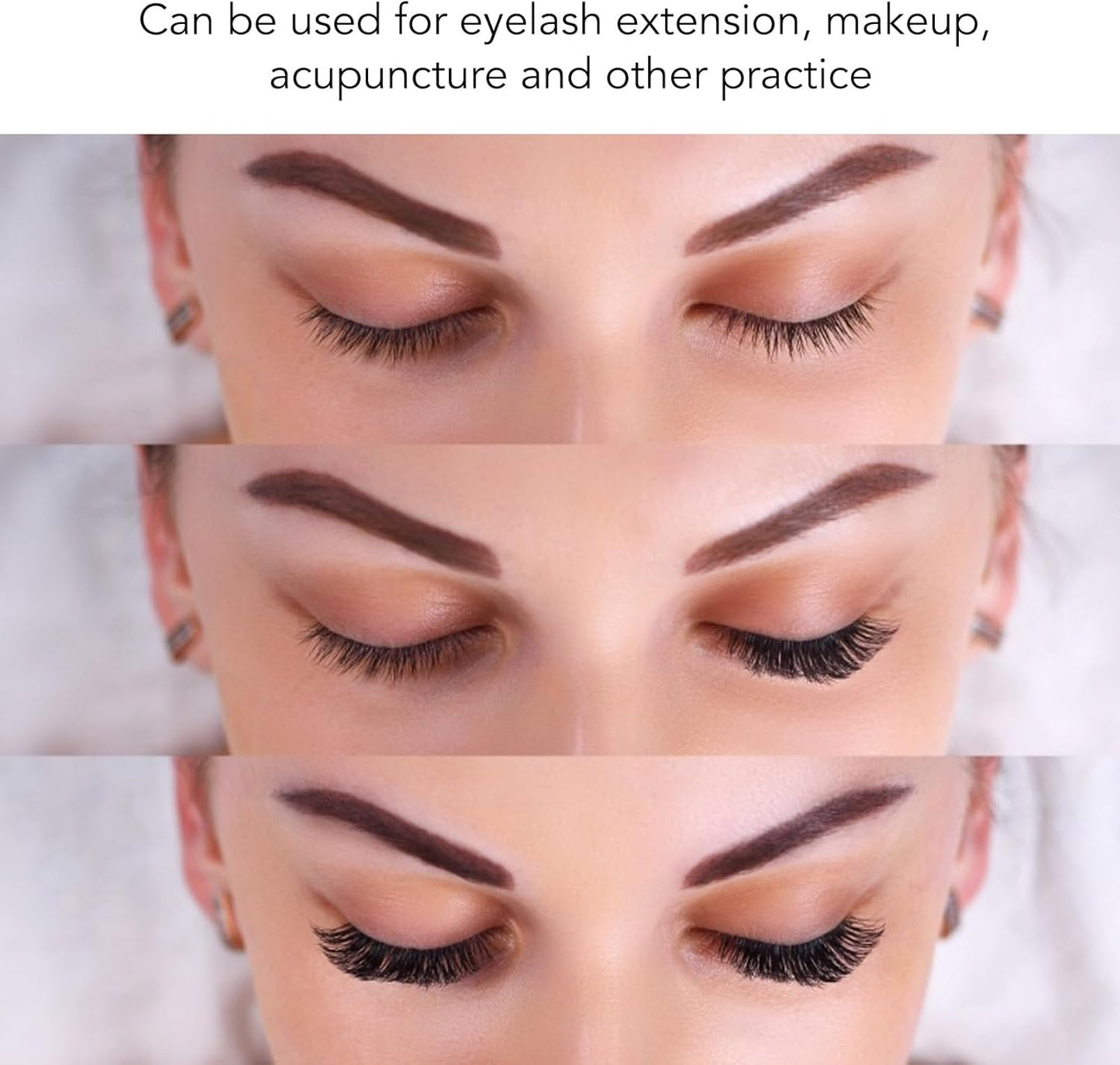 3D Simulated Face Double Eyelashes, Rubber and Silicone, Lash Mannequin Head, Beginner Eyelash Extensions, Reusable, Make Up, Facial, Massage, Acupuncture, 6.9 x 4.25 Inches (Light Brown)