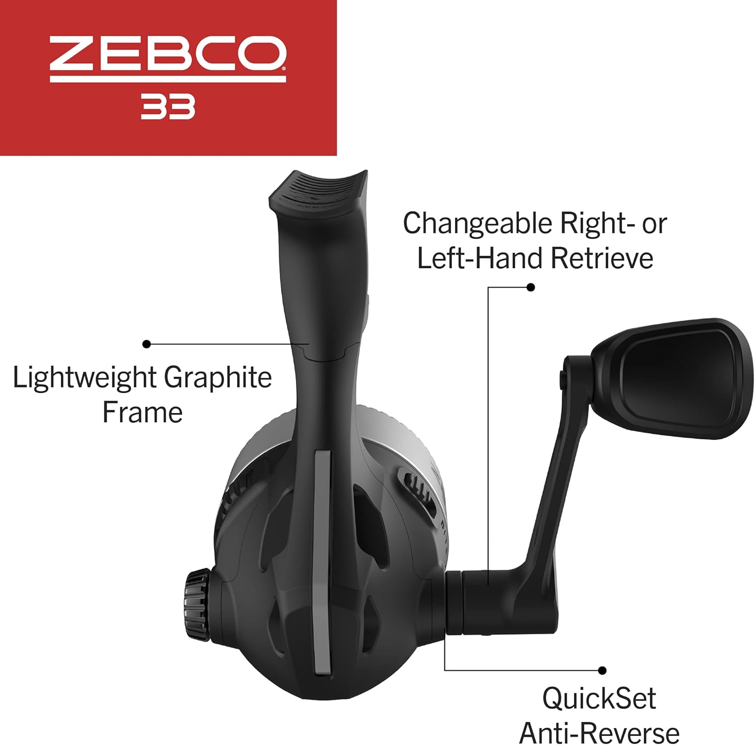 Zebco Spincast 33 Fishing Reel, Right/Left Handed Retrieve Changeable Bite Alert All Metal Gear Zebco Cajun Line Presspool