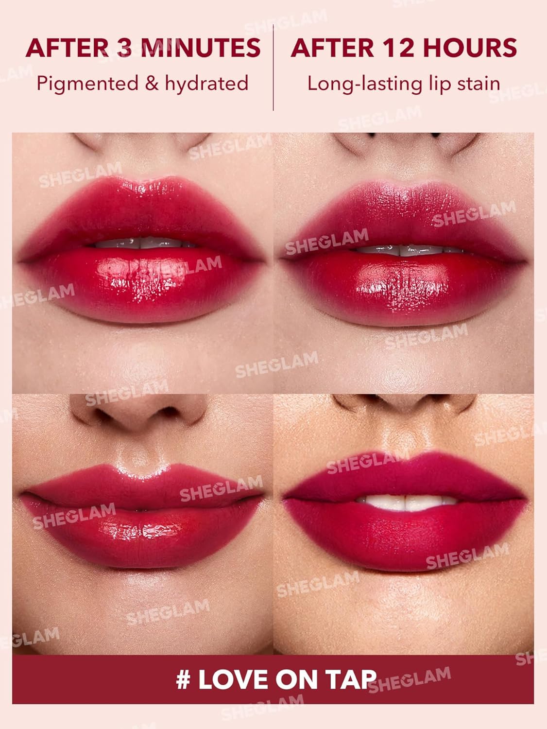 SHEGLAM Take Tips Color Change Lip Tint Moisturizing Lip Tint Lip Gloss Long Lasting Lip Gloss Non-Stick Lipstick