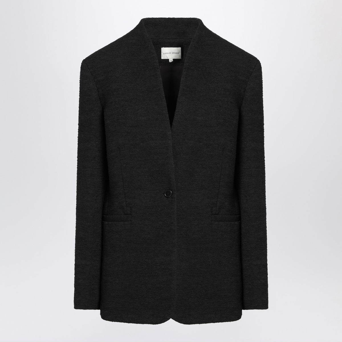 Loulou Loulou Studio Black Single BestodedBoucléJacket - Image 4