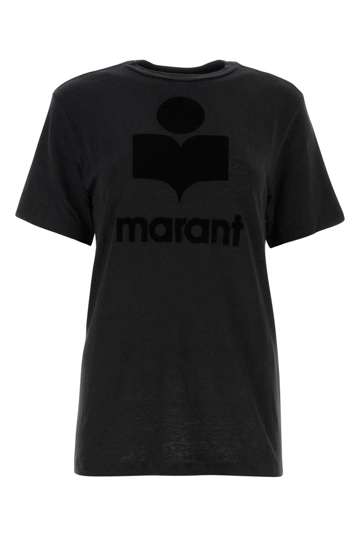 Marant イザベル・マラン・エトワイル・ブラック・リネン・ゼエル・Tシャツ - Image 4