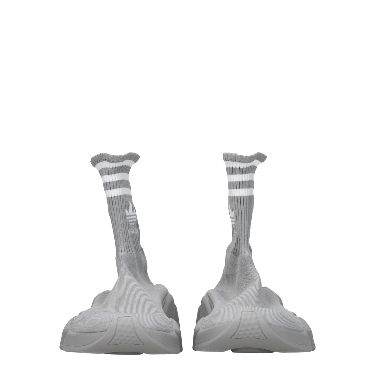 Balenciaga バレンシアガスニーカーアディダススピードマンファブリックグレー/ホワイト - Image 4