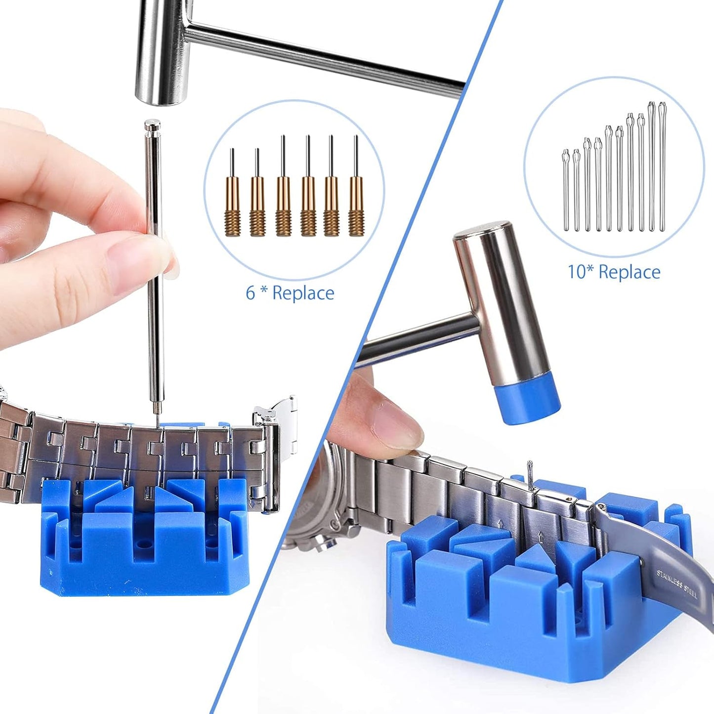 JOREST Watch Band Adjustment Tool Set, Watch Band Replacement Tool, Spring Bar Remover, Watch, Watch Pin, Pin Removal Tool, Instruction Manual (English Version)