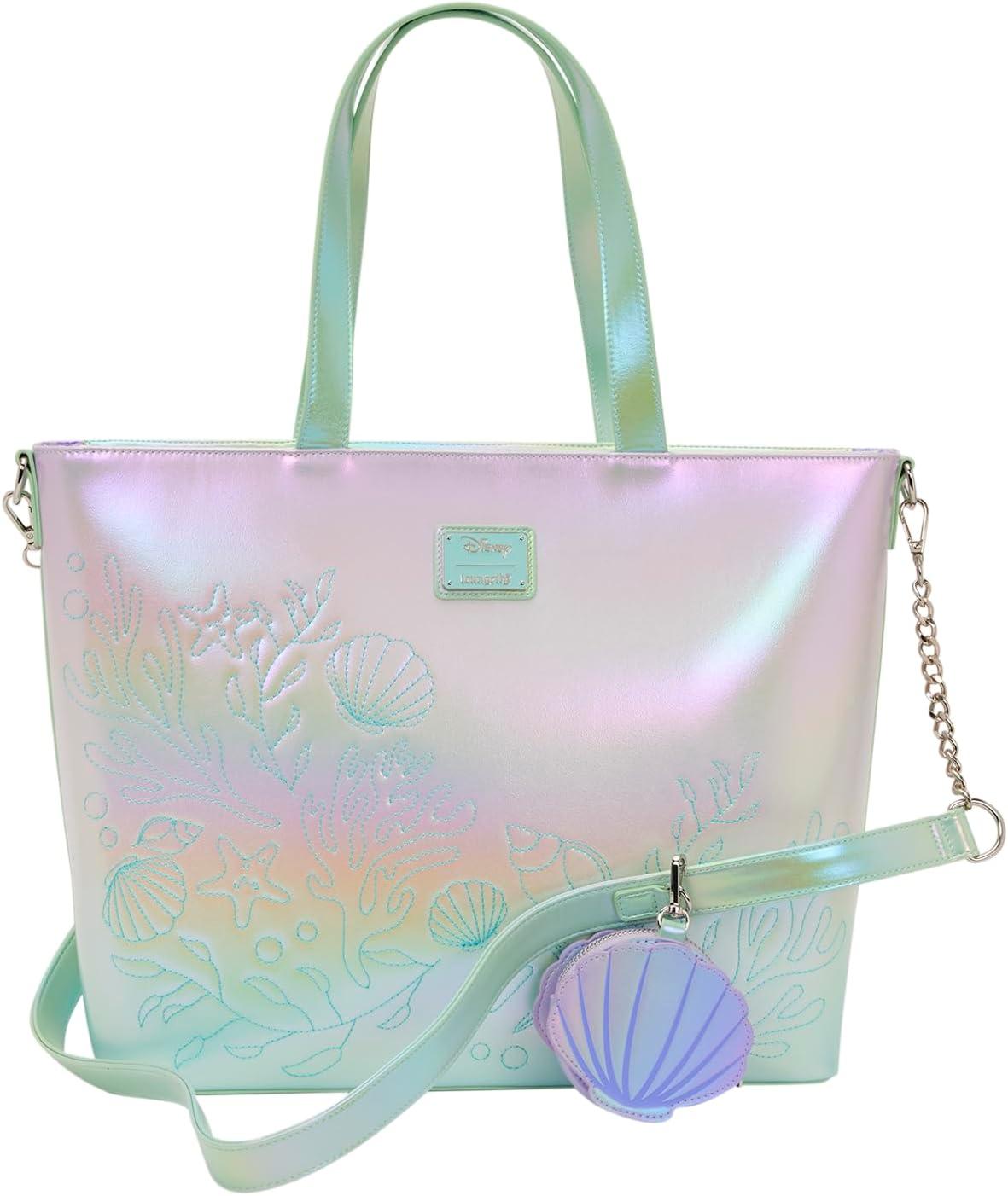 Loungefly La Sirenita Ariel, Flounder y Sebastian Bolso de mano con monedero