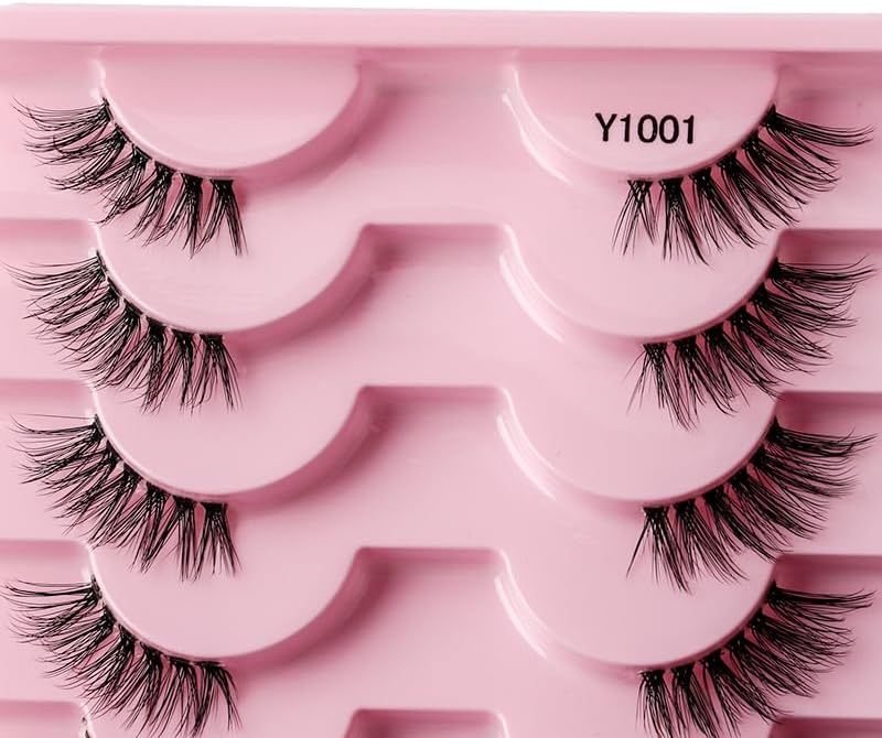 10 Pairs 3D Short Mink Eyelashes Ultra Thick Stage Makeup Natural False Eyelashes Long Eyelashes Extension False Eyelashes Handmade (1001)