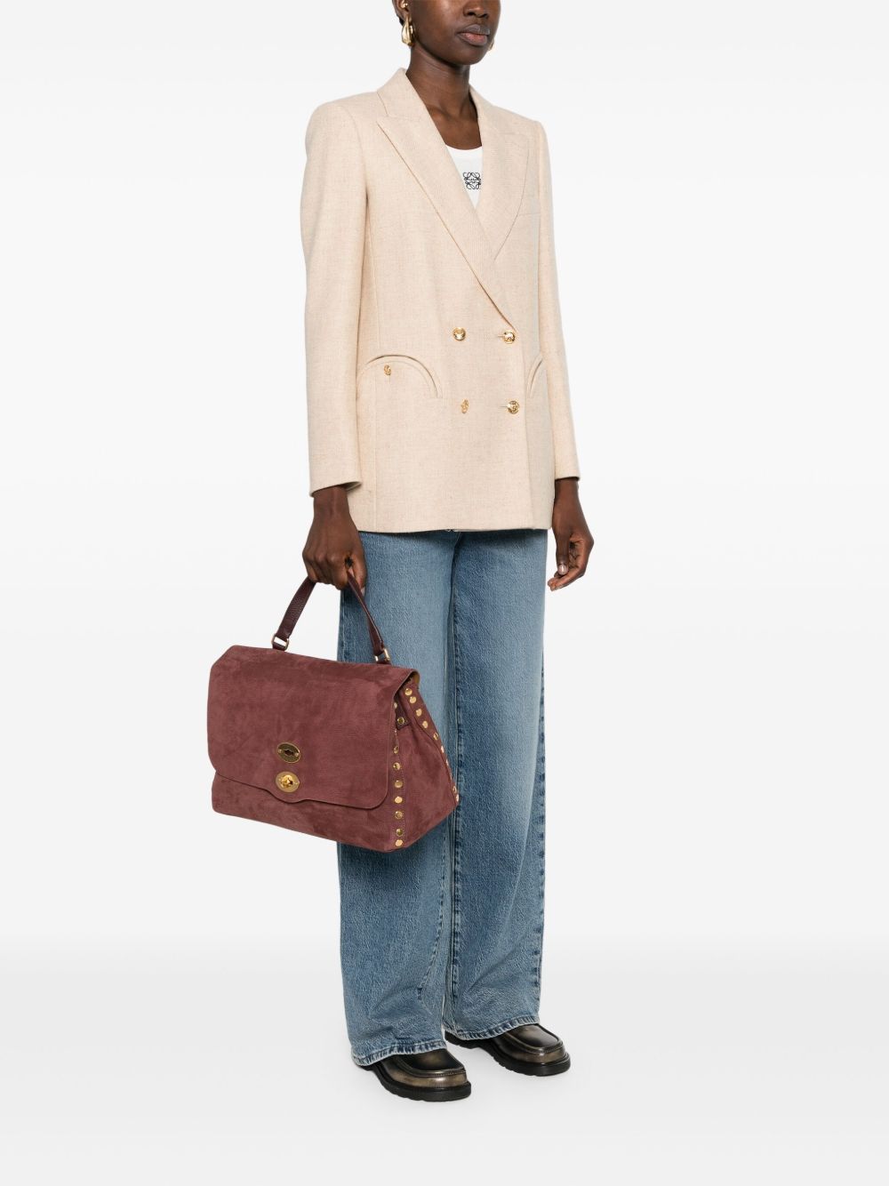 Zanellato ZANELLATO POSTINA JONESミディアムスエードレザーハンドバッグ - Image 4