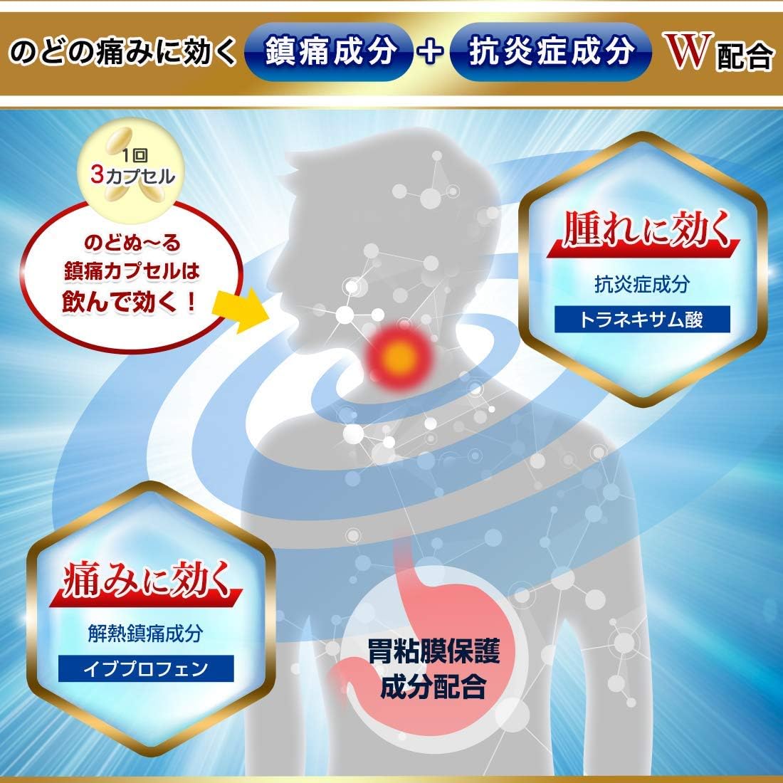 【指定第2類医薬品】のどぬーる鎮痛カプセルa 18カプセル