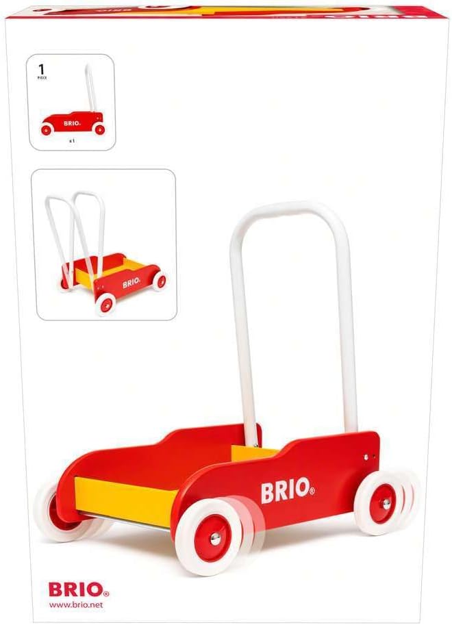 BRIO (ブリオ) 手押し車 レッド 31350 対象年齢 9か月~ 【おもちゃ 玩具 木製おもちゃ プレゼント（誕生日/クリスマス）】