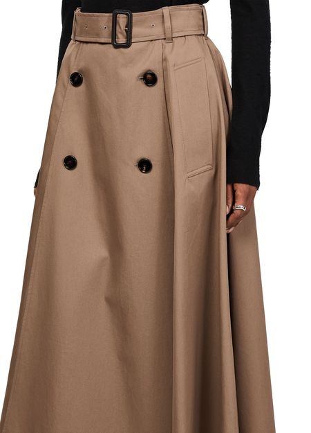 BURBERRY Gabardine Trench Midi Skirt - Image 4