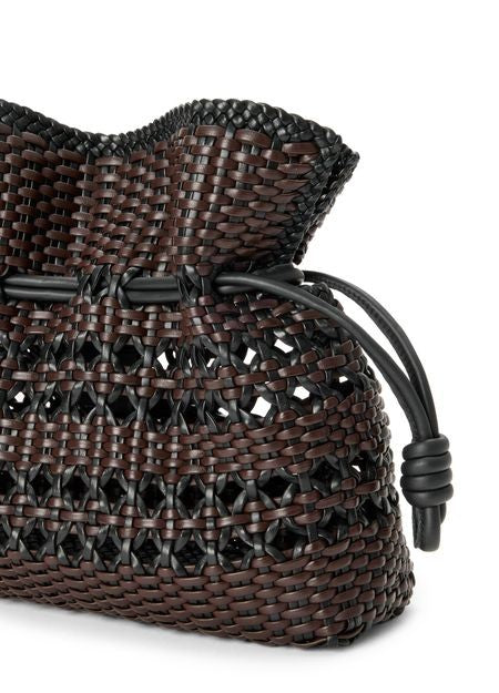 LOEWE Medium Flamenco woven nappa leather clutch - Image 4