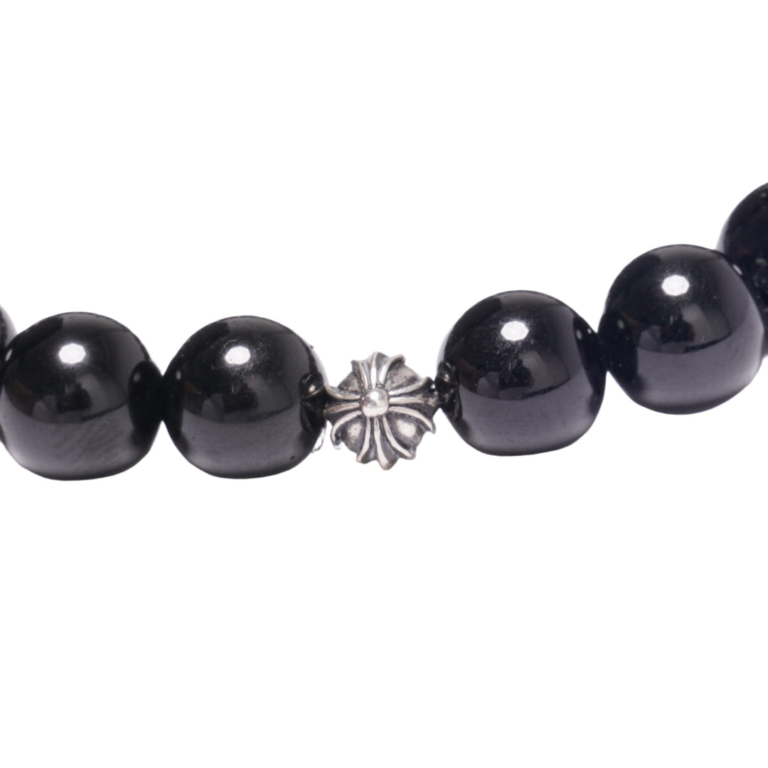 CHROME HEARTS 'FLORAL HEART PENDANT' BEADED BRACELET